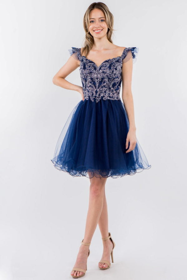 Elizabeth K - GS1966 - Cut-Away Sweetheart Cocktail Dress - Short