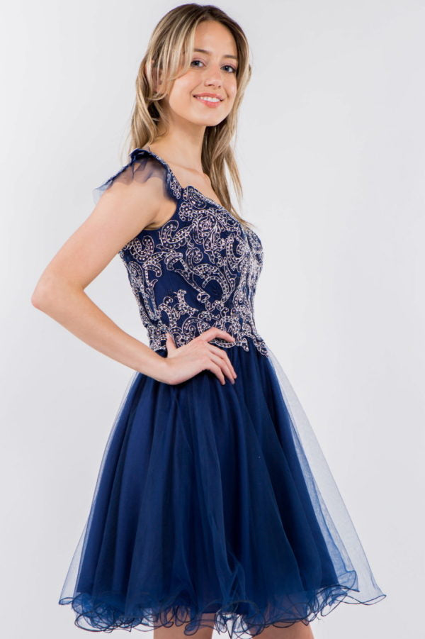 Elizabeth K - GS1966 - Cut-Away Sweetheart Cocktail Dress - Short