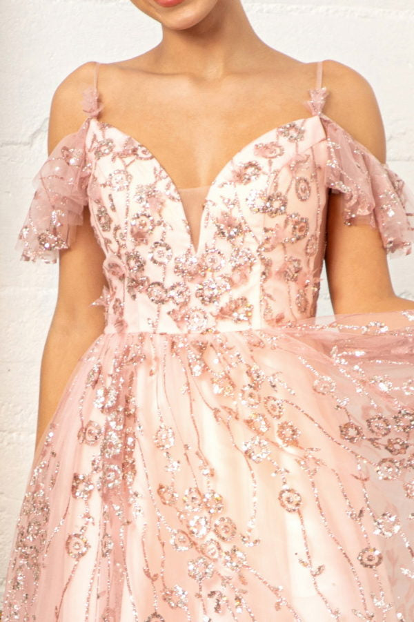 Elizabeth K - GS1996 - 3D Floral Applique Sweetheart Cocktail Dress - Short