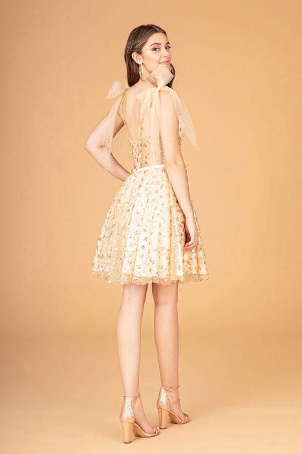 Elizabeth K - GS3088 - Sequin Sweetheart Glitter Cocktail Dress - Short