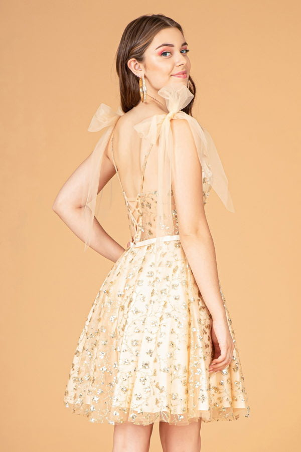 Elizabeth K - GS3088 - Sequin Sweetheart Glitter Cocktail Dress - Short