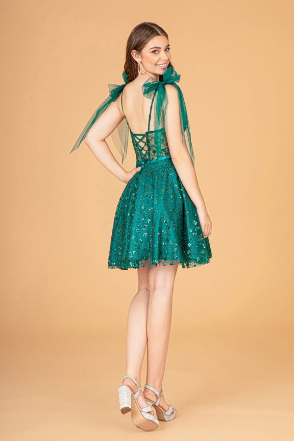 Elizabeth K - GS3088 - Sequin Sweetheart Glitter Cocktail Dress - Short