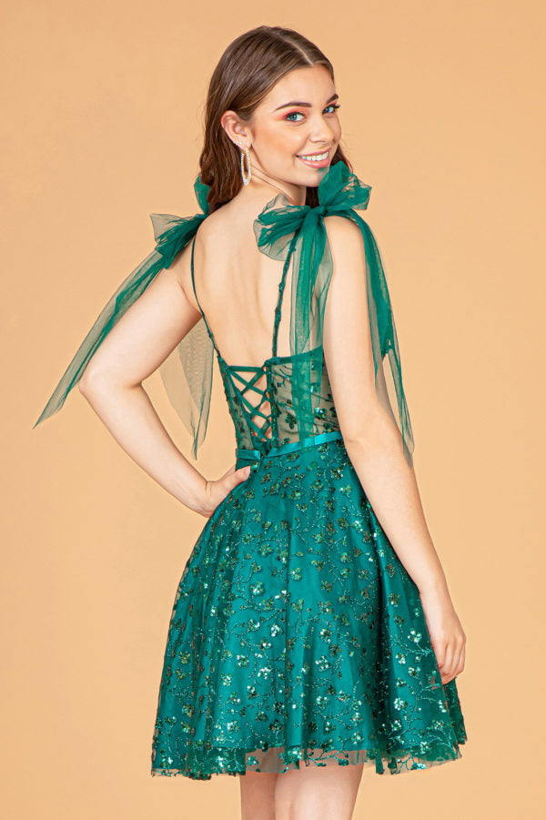Elizabeth K - GS3088 - Sequin Sweetheart Glitter Cocktail Dress - Short
