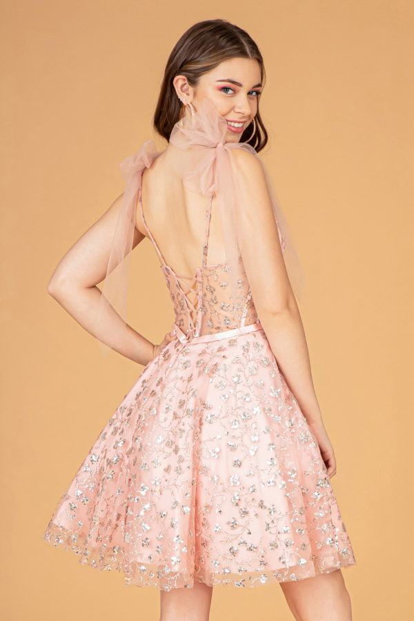 Elizabeth K - GS3088 - Sequin Sweetheart Glitter Cocktail Dress - Short