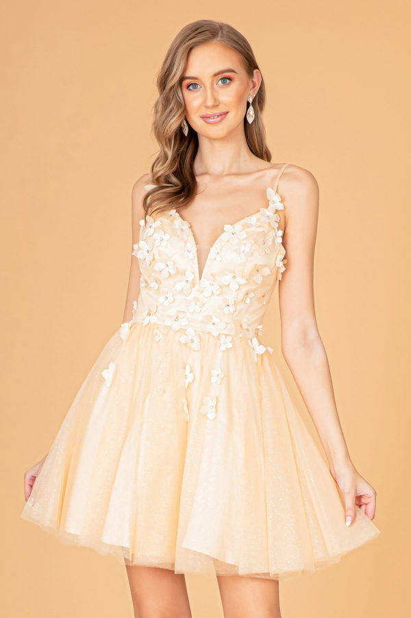 Elizabeth K - GS3090 - Illusion Sweetheart Cocktail Dress - Short