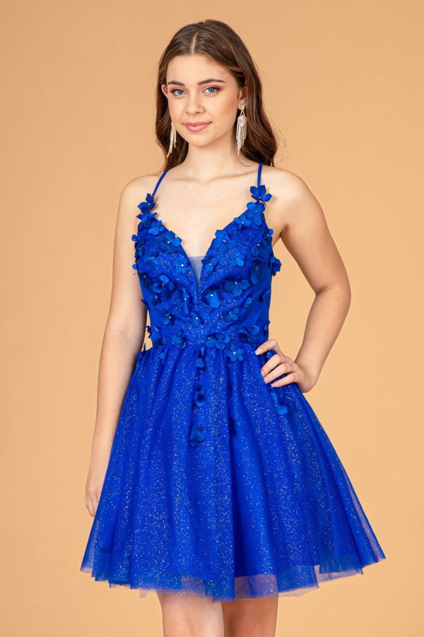 Elizabeth K - GS3090 - Illusion Sweetheart Cocktail Dress - Short