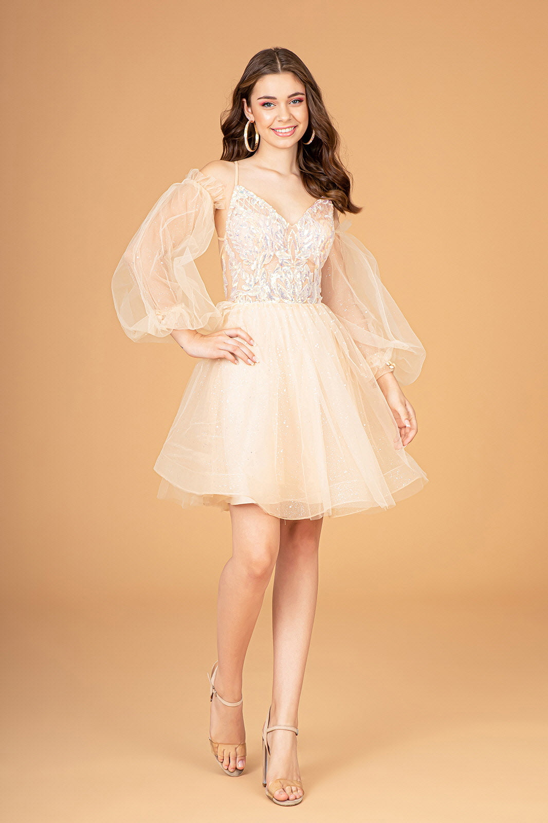 Elizabeth K - GS3095 - Mesh Sweetheart Neckline Cocktail Dress - Short Ariststyles Elizabeth K - GS3095 - Mesh Sweetheart Neckline Cocktail Dress - Short Ariststyles