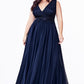 Lace Bodice A-Line Chiffon Dress by Cinderella Divine S7201- Curves
