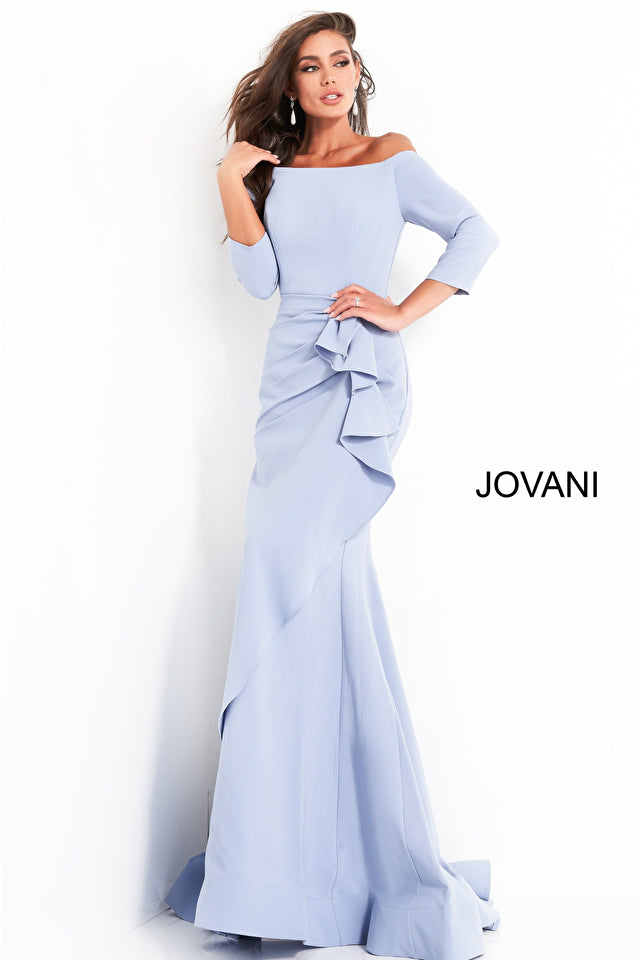 Jovani 00446 Sheath Off The Shoulder Ruched Evening Dress - Special Occasion/Curves