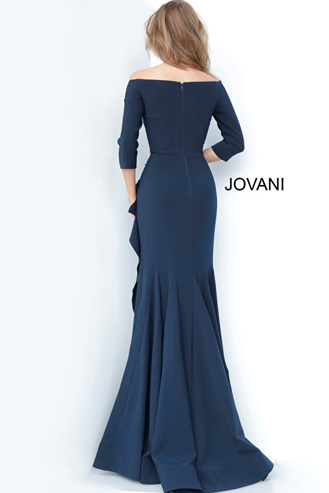 Jovani 00446 Sheath Off The Shoulder Ruched Evening Dress - Special Occasion/Curves