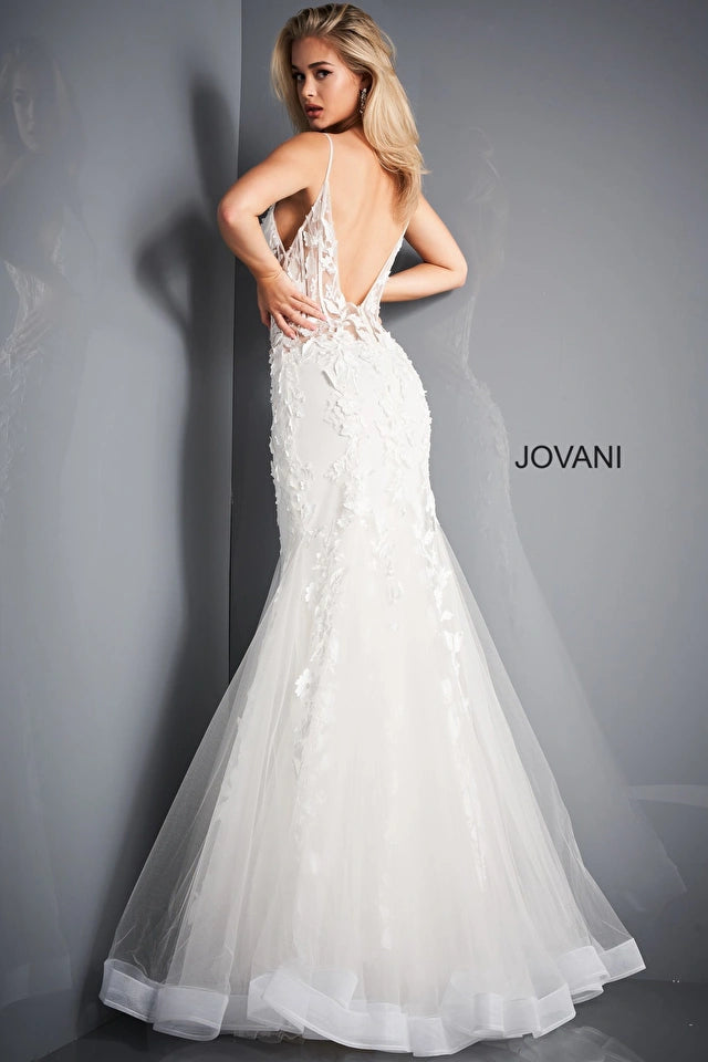 Jovani 02841 Floral Bodice Mermaid Dress - Special Occasion/Curves