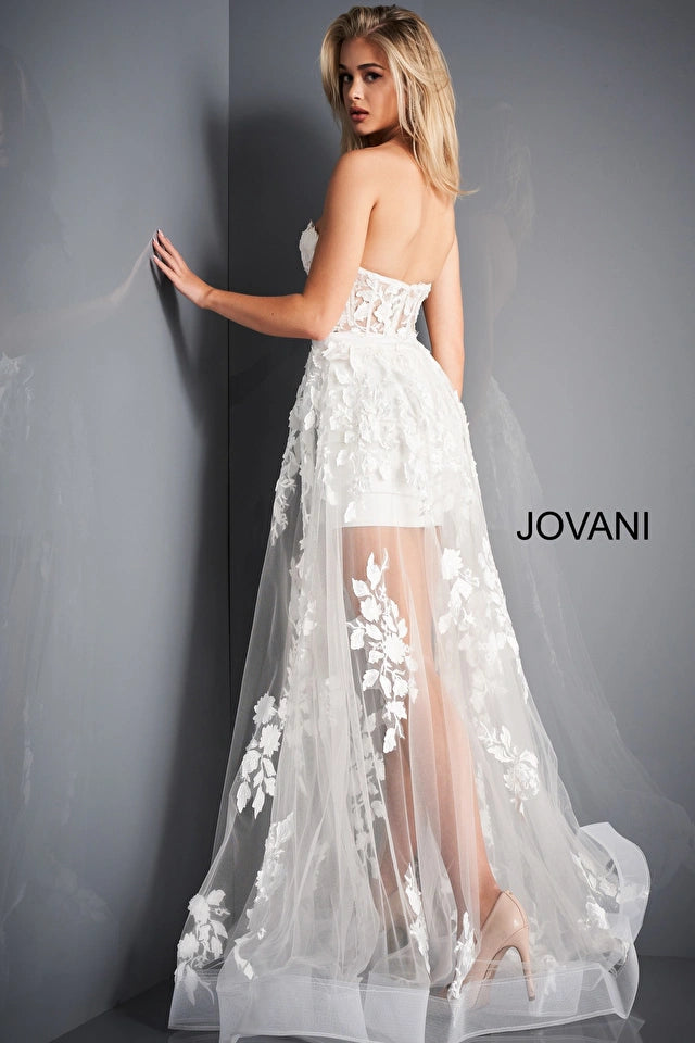 Jovani 02845 Strapless Sweetheart Illusion A-Line Dress - Special Occasion