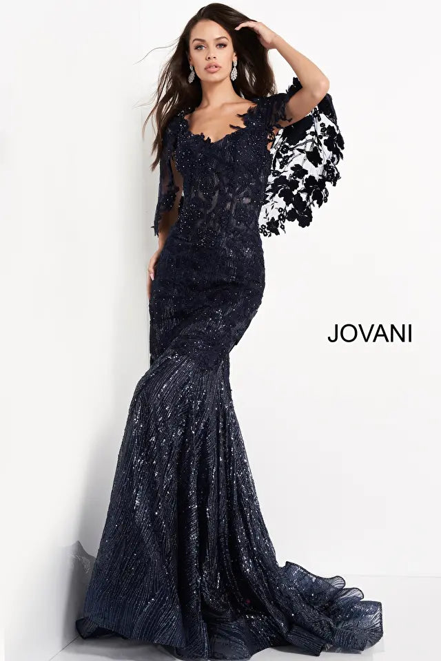 Jovani 03158 Floral Appliques Sweetheart Neckline Dress - Special Occasion/Curves