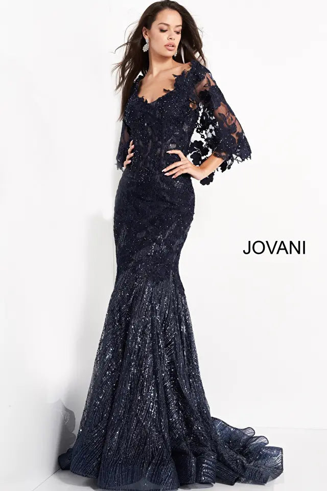 Jovani 03158 Floral Appliques Sweetheart Neckline Dress - Special Occasion/Curves