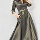 Jovani 05075 Metallic V-Neckline A-Line Dress - Special Occasion/Curves