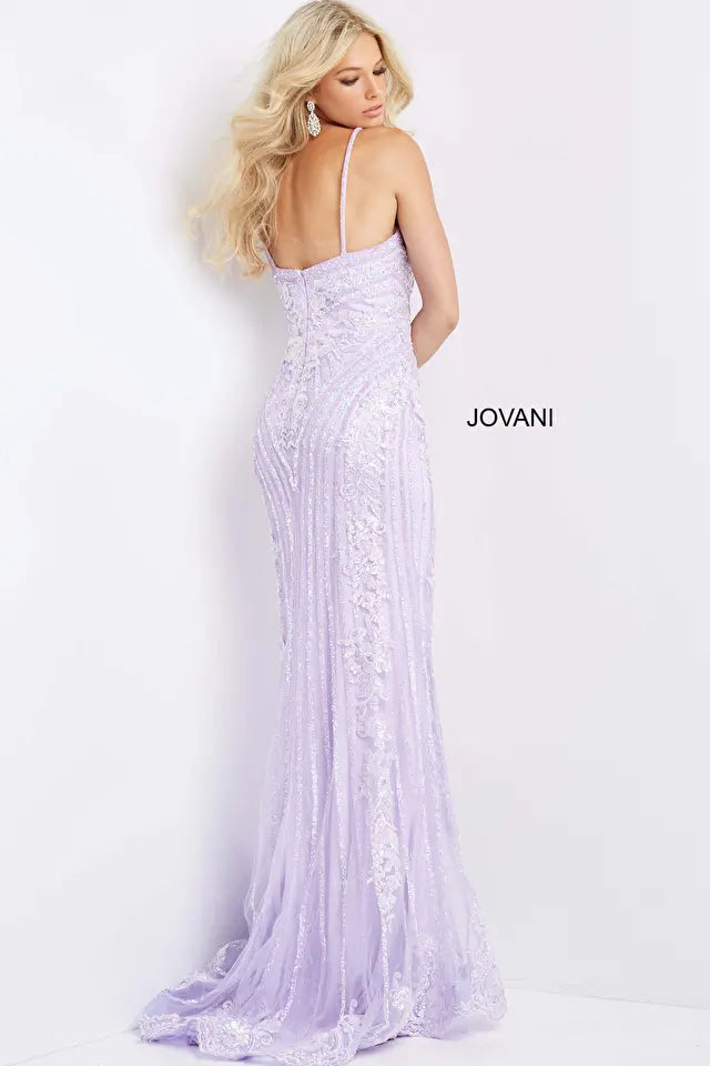 Jovani 05752 Spaghetti Strap V-Neckline Gown - Special Occasion/Curves