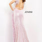 Jovani 06164 Fitted Sequin V-Neckline Feather Dress - Special Occasion