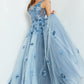 Jovani 06286 Floral Illusion Bodice Long Ballgown - Special Occasion/Curves