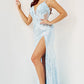Jovani 06426 Floral Appliques Sequin High Slit Dress - Special Occasion/Curves