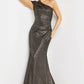 Jovani 06751 Metallic Ruched One Shoulder Evening Dress - Special Occasion/Curves