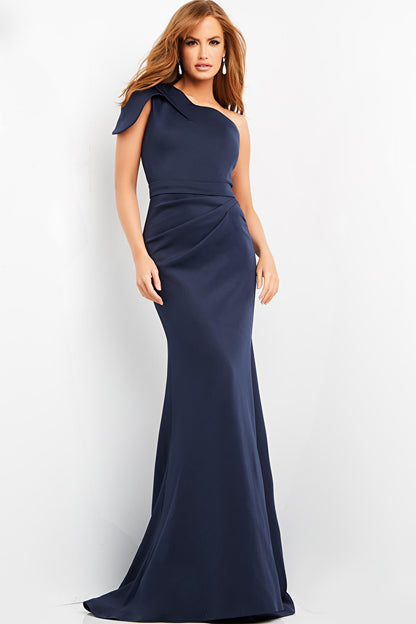 Jovani 06753 One Shoulder Ruched Long Dress - Special Occasion/Curves