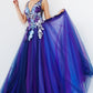 Jovani 06807 Floral Bodice Tulle Prom Ballgown - Special Occasions/Curves