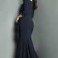 Jovani 09623  Off the Shoulder Three Quarter Sleeve Fitted Dress - Special Occasion/Curves