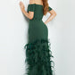 Jovani 08384 Off The Shoulder Mermaid Feather Fitted Gown - Special Occasion/Curves