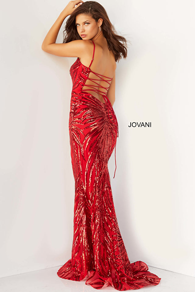 Jovani 08481 Embellished Tie Back Dress - Special Occasions/Curves