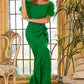 Jovani 09154 Off The Shoulder Feather Sleeve Long Gown - Special Occasion/Curves