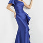 Jovani 09201 One Shoulder Sleeve Ruffle Evening Gown - Special Occasion/Curves