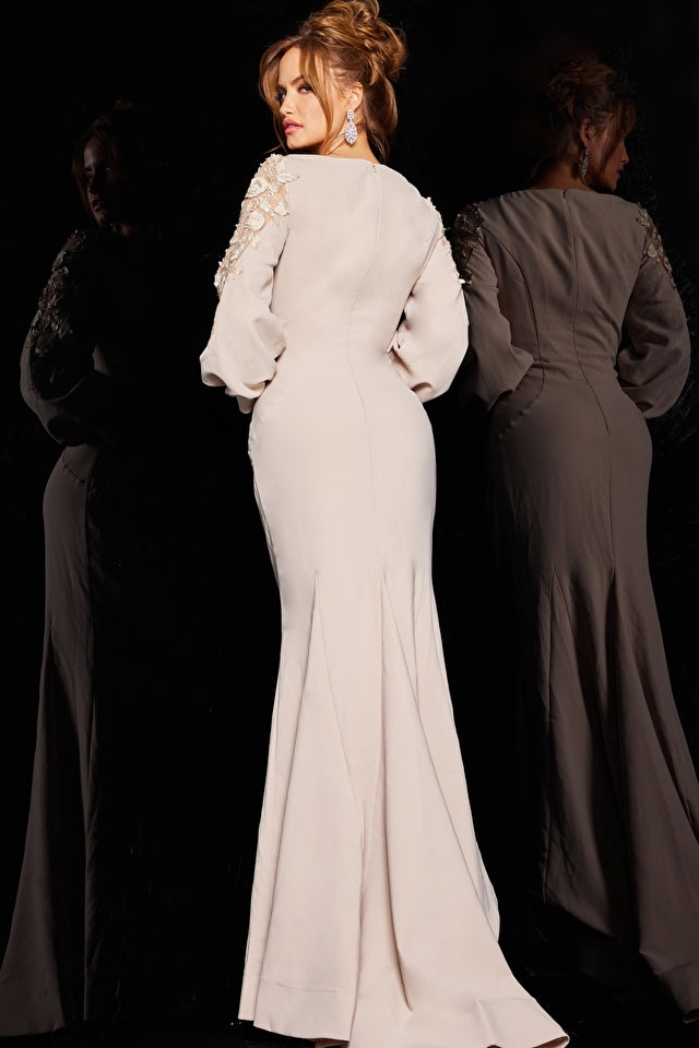 Jovani 09470 Long Sleeve Ruched Formal Gown - Special Occasion