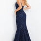 Jovani 09768 Fitted V-Neckline Mermaid Dress - Special Occasion/Curves