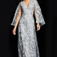 Jovani 09809 Embroidered V-Neckline A-Line Dress - Special Occasion/Curves