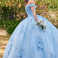 Off The Shoulder Floral Quinceanera Ball Gown By Ladivine 15702