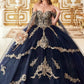 Layered Gold Off The Shoulder Quinceanera Ball Gown By Ladivine 15711