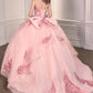 Glitter Strapless Sweetheart Neckline Quinceanera Ball Gown By Ladivine 15715