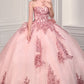 Glitter Strapless Sweetheart Neckline Quinceanera Ball Gown By Ladivine 15715