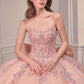 Glitter Strapless Sweetheart Neckline Quinceanera Ball Gown By Ladivine 15715