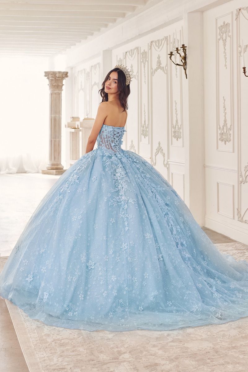 Floral Strapless Sweetheart Neckline Gown by Cinderella Divine 15719