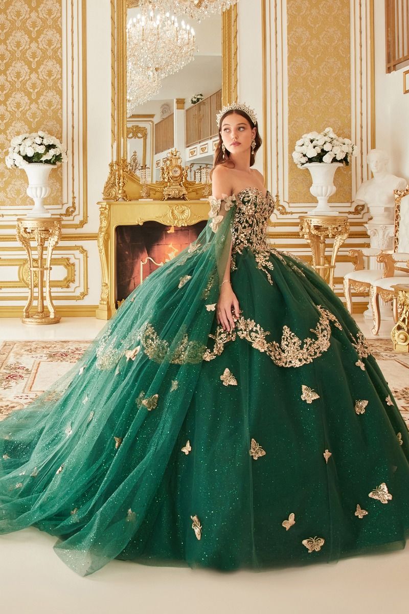 Ladivine 15721 Long Quinceanera Dress Emerald / Large