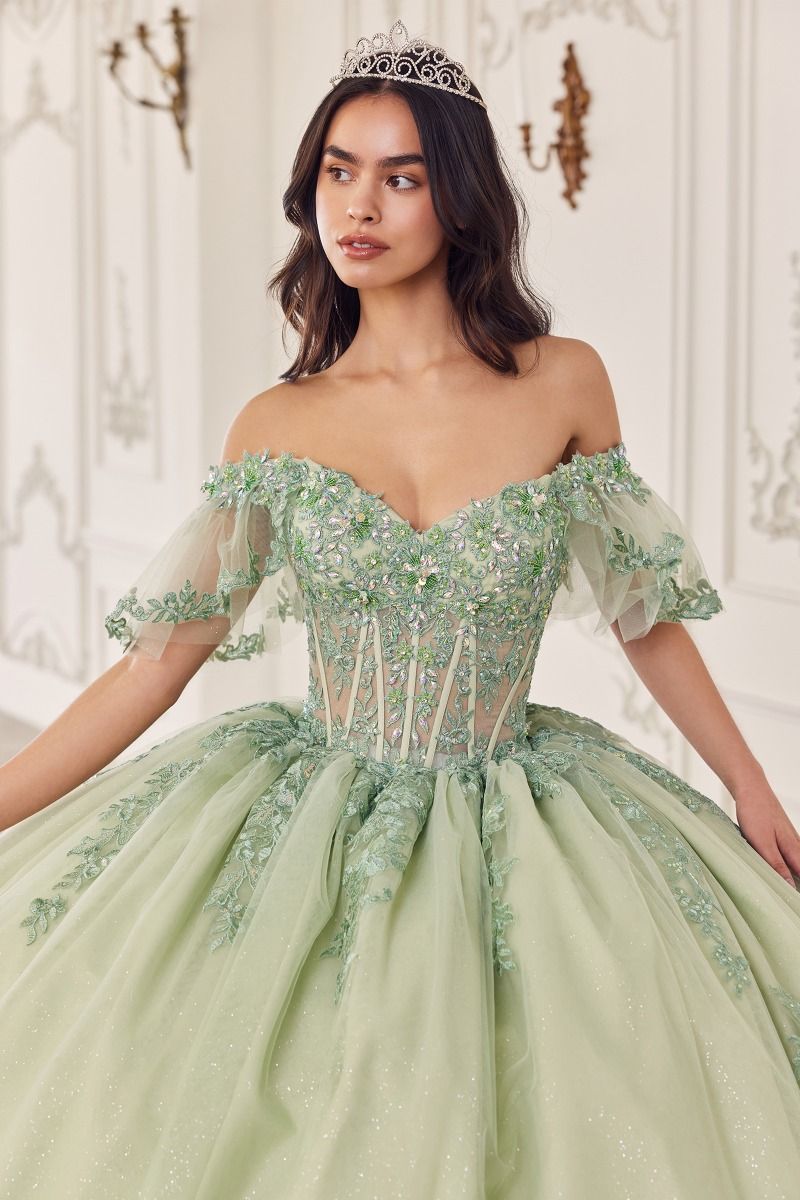 Off The Shoulder Flutter Sleeve Gown by Cinderella Divine 15725 - Quin Ariststyles Off The Shoulder Flutter Sleeve Gown by Cinderella Divine 15725 - Quin Ariststyles