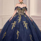 Glitter Tulle Off Shoulder Neckline Quinceanera Dress By Ladivine 15728