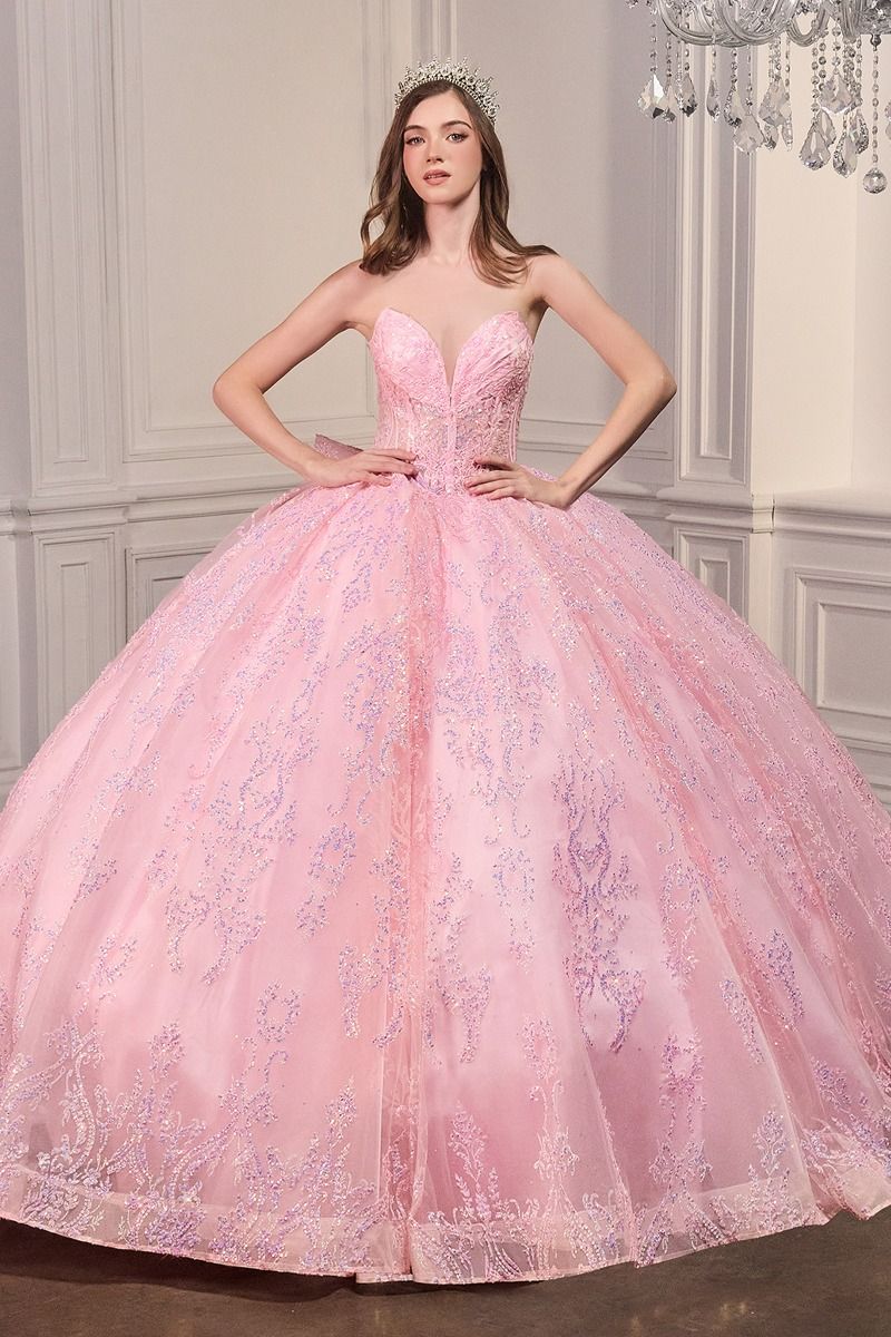 Strapless Sweetheart Neckline Quinceanera Dress By Ladivine 15732