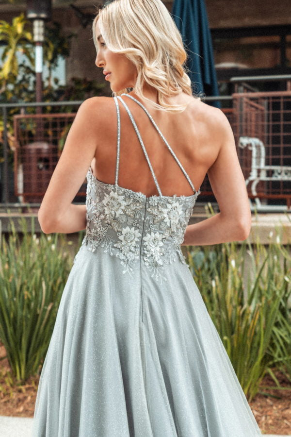 One Shoulder Glitter A-Line Women Formal Dress by GLS by Gloria - GL33 Ariststyles One Shoulder Glitter A-Line Women Formal Dress by GLS by Gloria - GL33 Ariststyles