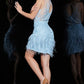 Jovani 22334 Embellished Fitted Jewel Neckline Short Dress