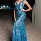 Jovani 22770 Sequin Fitted Plunging Neck Sheath Dress - Special Occasion/Curves