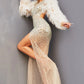 Jovani 22848 Beaded Feather Sleeves Gown - Special Occasion