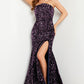 Jovani 23387 Embellished Strapless High Slit Gown - Special Occasion/Curves