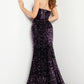 Jovani 23387 Embellished Strapless High Slit Gown - Special Occasion/Curves